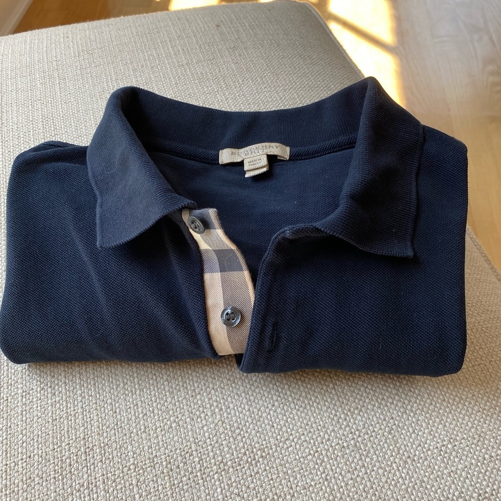 Men’s Burberry Brit Pique Polo-Navy Blue XL